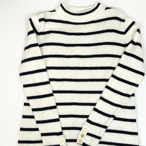 41 Hawthorn Sweaters - 41 Hawthorn White Striped Sweater Sz M